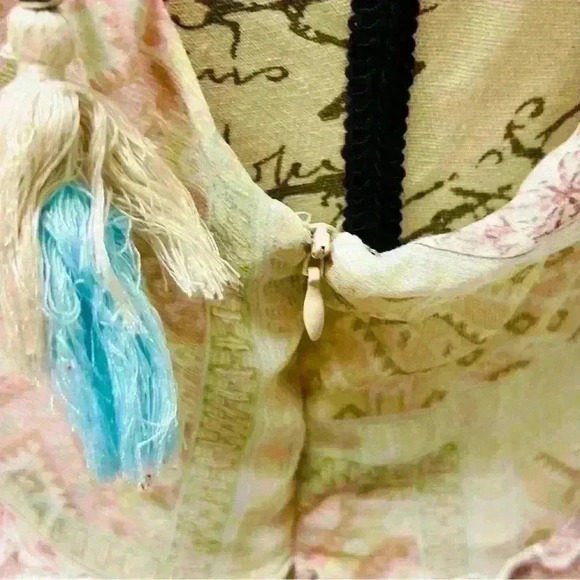 Blue B Collection Women Boho Ruffle Patchwork Floral Mini Dress Size L - Picture 13 of 16